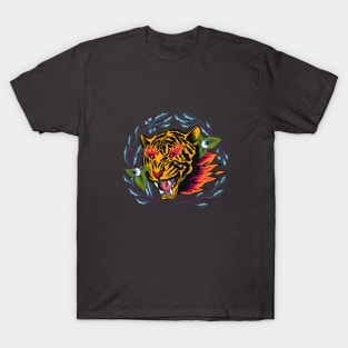 tiger on fire T-Shirt